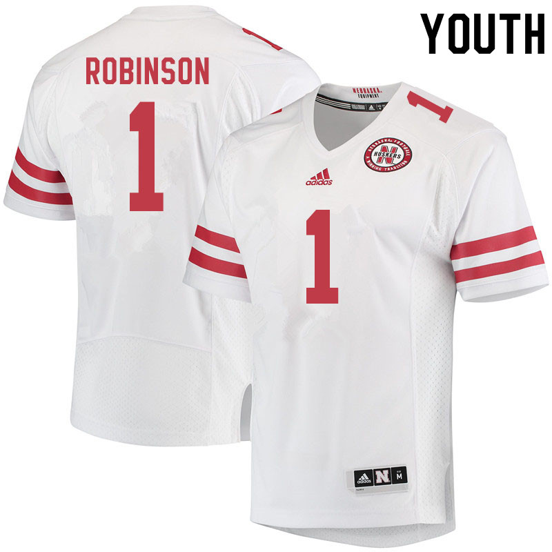Youth #1 Wan'Dale Robinson Nebraska Cornhuskers College Football Jerseys Sale-White